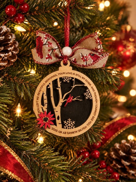 Other - Cardinal Memorial Wood 3D Ornament